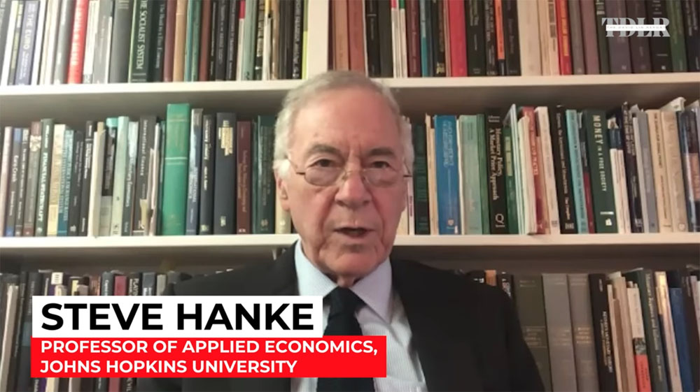 スティーブ・ハンケ教授のスクリーンショット